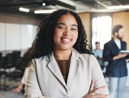 A confident professional presenting at a seminar